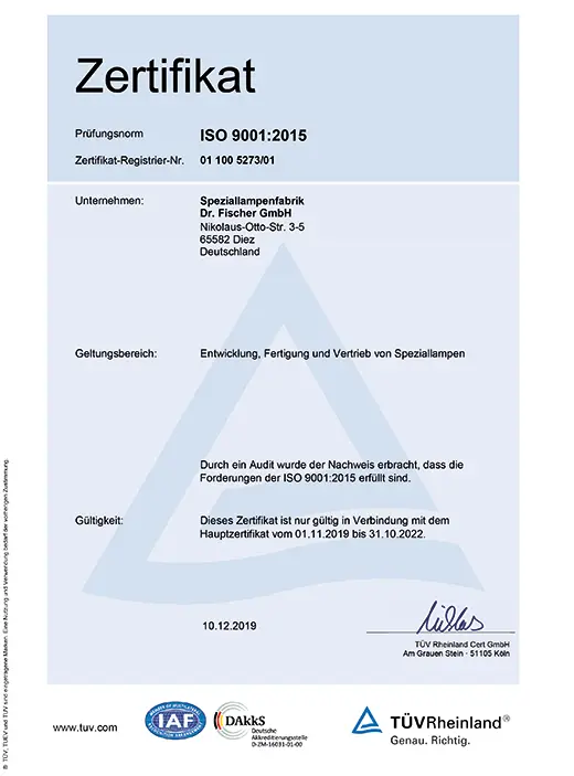 ISO 9001 Kandem Leuchten GmbH